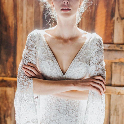 Model wearing Katia wedding gown
