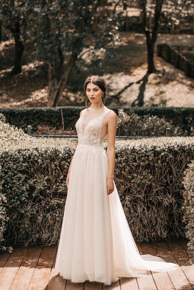 Model wearing Lacia wedding gown