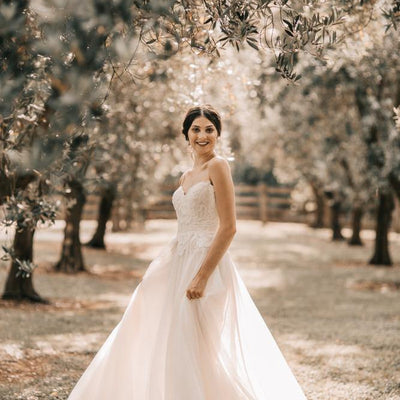 Model wearing Lanee wedding gown
