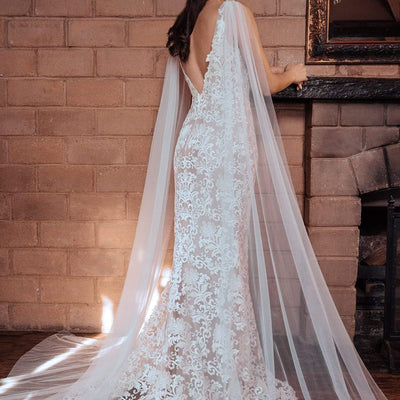 Model wearing Milena wedding gown