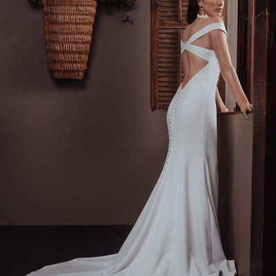 Model wearing Melody wedding gown