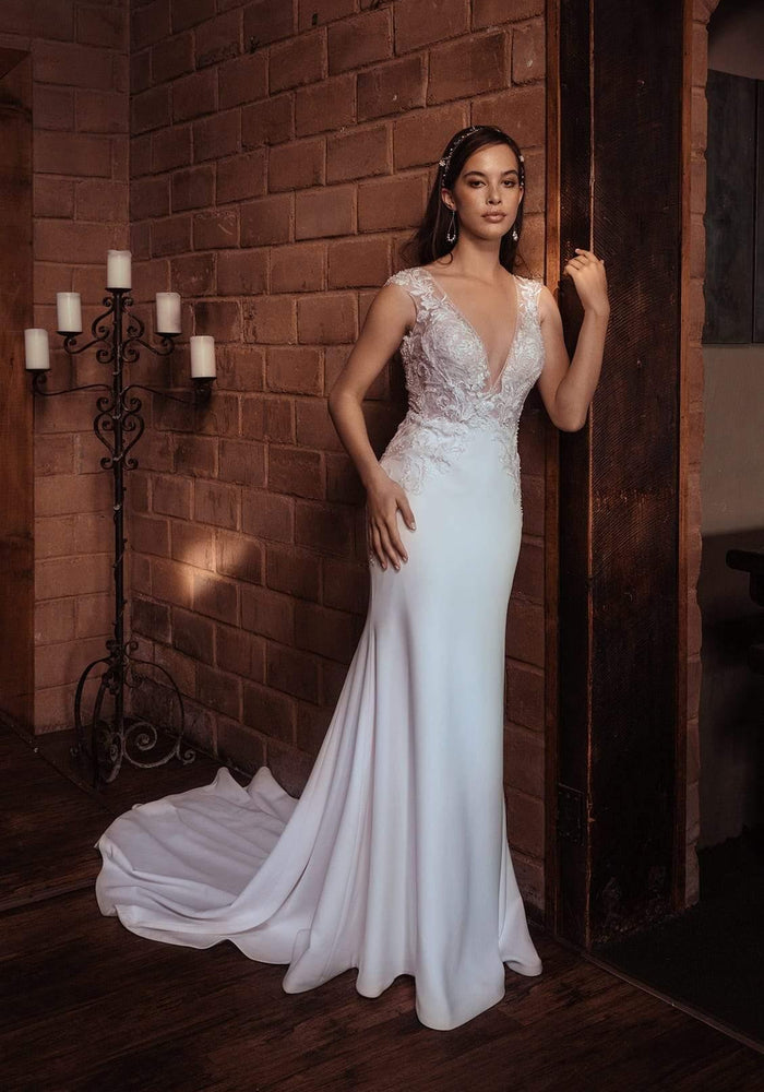 Model wearing Maribel wedding gown