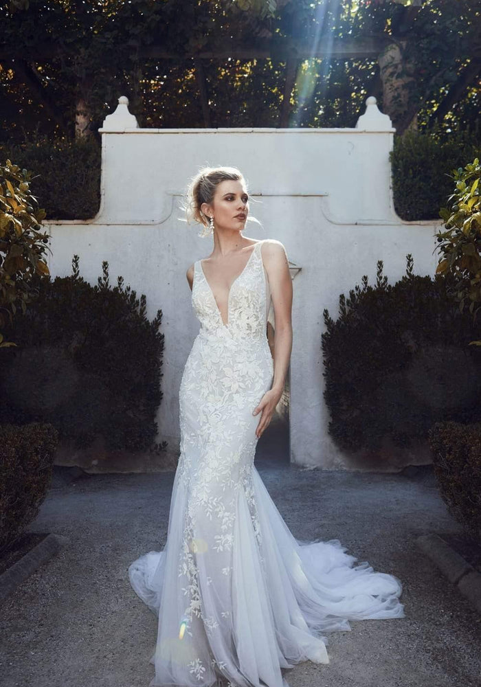 Model wearing Nila wedding gown