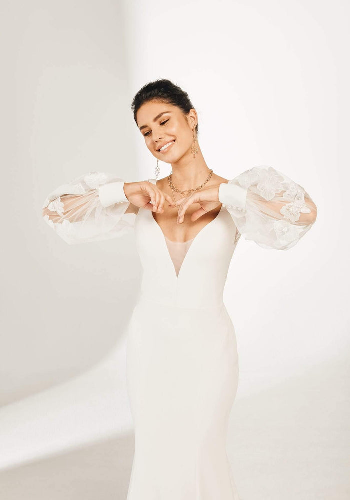 Model wearing Orangina wedding gown